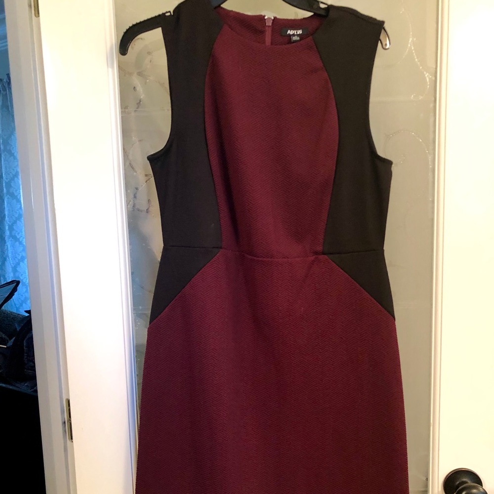 Apt 9 burgundy and black A-line dress